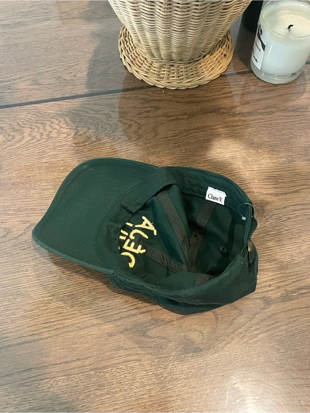 Clare V. Baseball hat Déjà Vu Embroidered Green